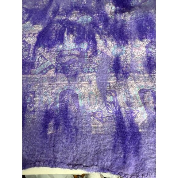 Kooloo Felted Hidden Temple Scarf Purple VTG 80s Tie Dye Everyday Casual Zoom in - Picture 2 of 8
